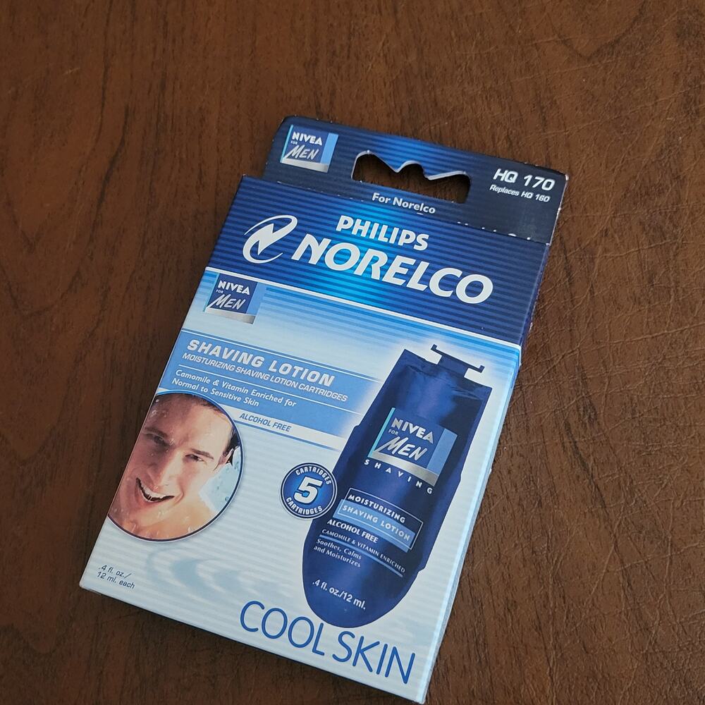Philips Norelco HQ170 Cool Skin Nivea Shaving Lotion Cartridges New Sealed